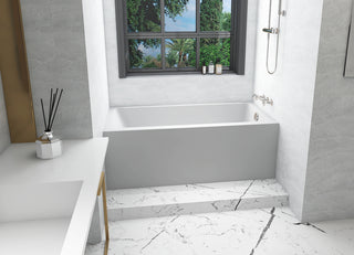 Alcove soaking bathtub 30x60 inch right drain in glossy white