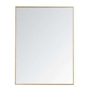 Metal frame rectangle mirror 36 inch in Brass