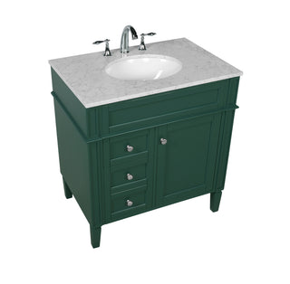 32 inch Single bathroom vanity in green