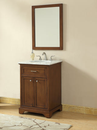 24 In. Single Bathroom Vanity Set In Teak