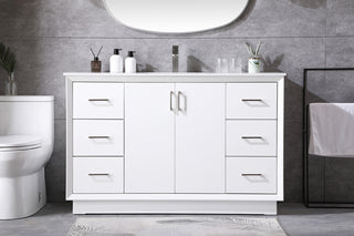 54 Inch SIngle Bathroom Vanity In White