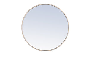 Metal frame Round Mirror 24 inch Silver finish