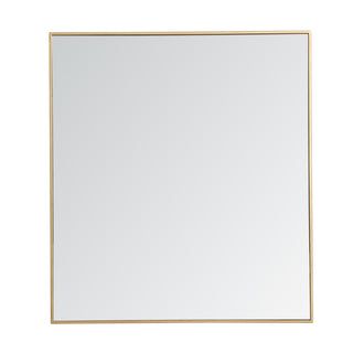 Metal frame rectangle mirror 36 inch in Brass