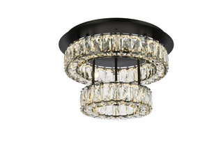 Monroe 18 inch LED double flush mount in black