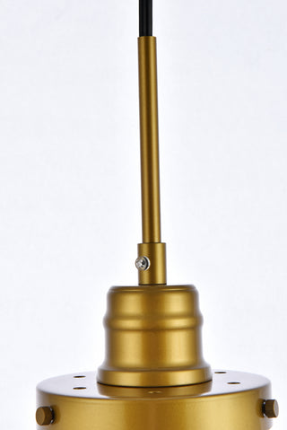 Lyle 1 light Brass and frosted white glass plug in pendant