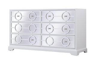 60 in. mirrored six drawer cabinet in white