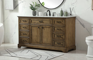 60 inch Single bathroom vanity in driftwood