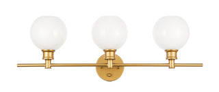 Collier 3 light Brass and Frosted white glass Wall sconce