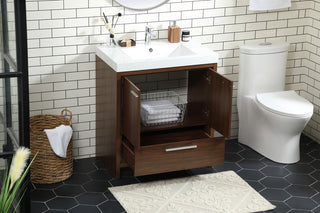 30 inch Single bathroom vanity in Walnut