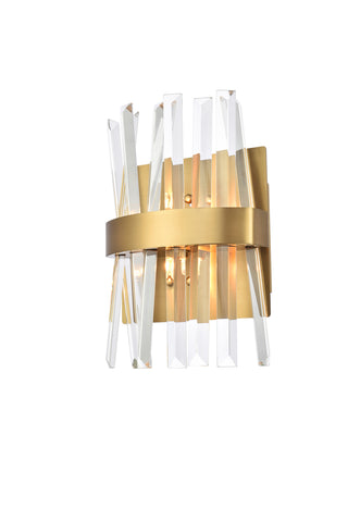 Serephina 8 inch crystal bath sconce in satin gold