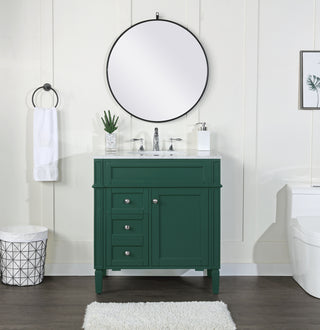 32 inch Single bathroom vanity in green