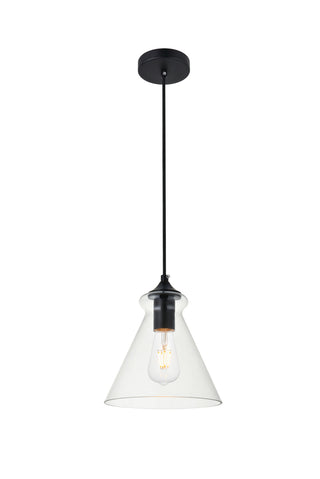 Destry 1 Light Black Pendant With Clear Glass