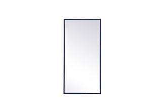 Metal frame rectangle mirror 14x28 inch in blue