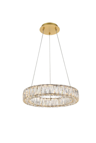 Monroe Integrated LED chip light gold Pendant Clear Royal Cut Crystal