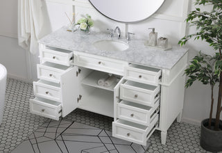 60 inch Single bathroom vanity in white