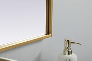 Metal Frame Arch Mirror 27x40 Inch in Brass