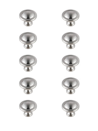 Garlande 1.2" Diameter Brushed Nickel Mushroom Knob Multipack (Set of 10)