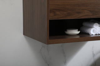 30 inch Single bathroom vanity in walnut with backsplash