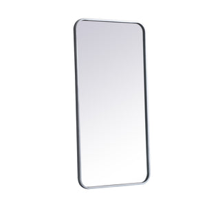 Soft corner metal rectangular mirror 18x36 inch in Silver