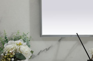 Metal Frame Arch Mirror 39x24 Inch in Silver