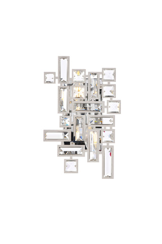 Picasso 2 light Chrome Wall Sconce Clear Royal Cut Crystal