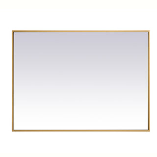 Metal frame rectangle mirror 27 inch in Brass