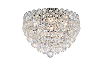 Century 4 light Chrome Flush Mount Clear Royal Cut Crystal