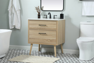 30 inch Single bathroom vanity in mango wood