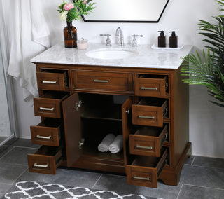 42 in. Single Bathroom Vanity set in teak