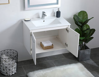 30 inch  Single Bathroom Floating Vanity in White