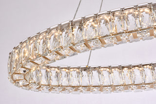 Monroe 36 inch LED oval Single pendant in gold