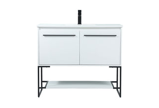 40 inch Single bathroom vanity in white