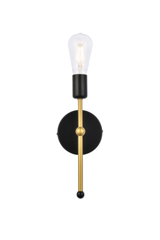 Keely 1 light black and brass wall sconce