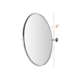 Round pivot mirror 30 inch in silver