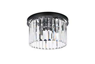 Sydney 3 light Matte Black Flush Mount Clear Royal Cut Crystal