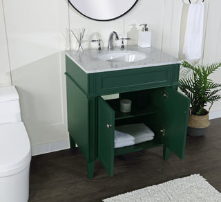 30 inch Single bathroom vanity in green