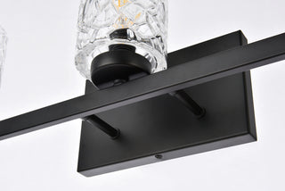 Cassie 5 lights bath sconce in black with clear shade