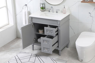 32 inch Single bathroom vanity in grey