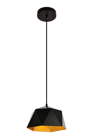 Arden Collection Pendant D10.2 H6.7 Lt:1 Black and Gold Finish