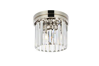 Sydney 3 light polished nickel Flush Mount Clear Royal Cut Crystal