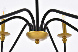 Rohan 30 inch chandelier in matte black and brass