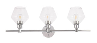 Gene 3 light Chrome and Clear glass Wall sconce