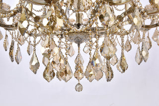 Maria Theresa 36 light Golden Teak Chandelier Golden Teak (Smoky) Royal Cut Crystal