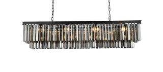 Sydney 12 light Matte Black Chandelier Silver Shade (Grey) Royal Cut Crystal