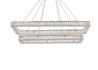 Monroe 50 inch LED double rectangle pendant in chrome