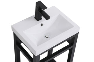 18 inch Single Bathroom Metal Vanity in Black