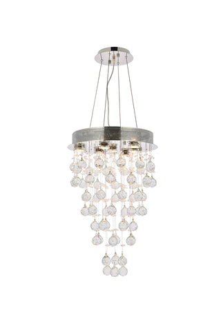Galaxy 7 light Chrome Pendant Clear Royal Cut Crystal