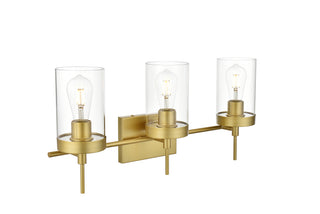 Benny 3 light Brass and Clear Bath Sconce