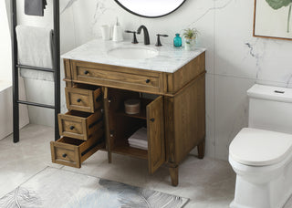 36 inch Single bathroom vanity in driftwood