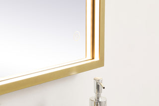 Pier 18x30 inch LED mirror with adjustable color temperature 3000K/4200K/6400K in brass